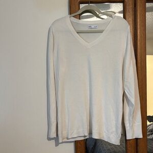 Croft & Barrow Off-White V-Neck Sweater 1x